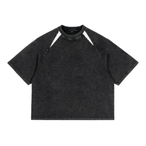 Men's Oversized Washed Black Raglan T-Shirt | Custom Manufacturing