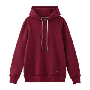 Dark Red Premium Pullover Hoodie – Cotton Casual Sweatshirt for Men & Women