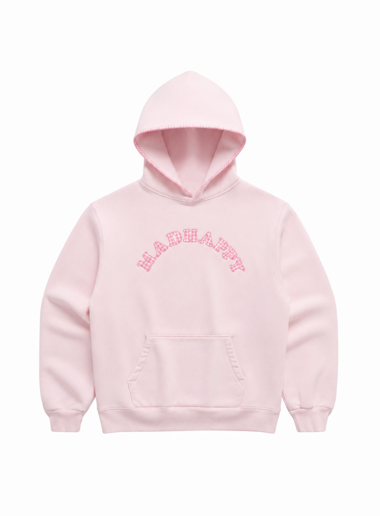 Pink Madhappy Hoodie| Soft Fleece Pullover Hoodie