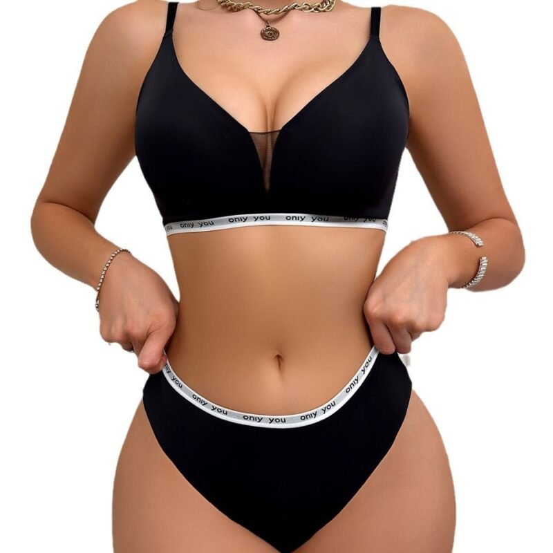 French-style wireless bra set for women designed for comfort, seamless support, soft fabric, everyday wear, and stylish lingerie collection