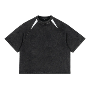 Men's Oversized Washed Black Raglan T-Shirt | Custom Manufacturing