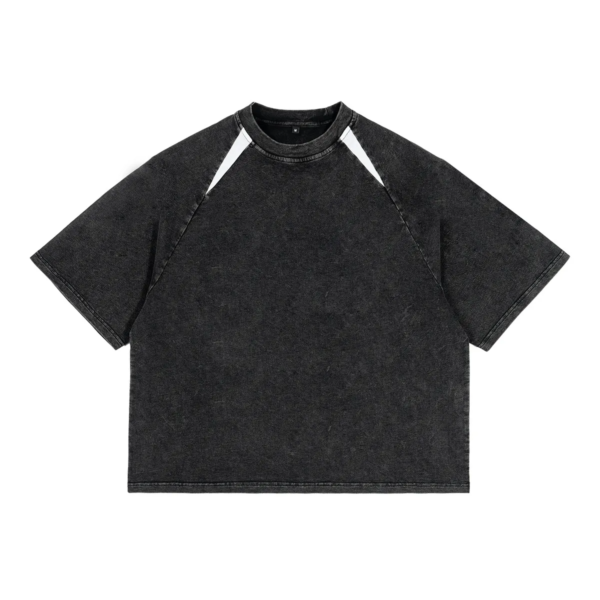 Men's Oversized Washed Black Raglan T-Shirt | Custom Manufacturing