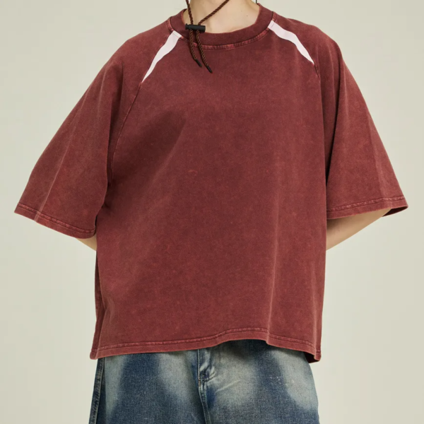 Men's Oversized Washed Black Raglan T-Shirt | Custom Manufacturing