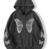 color_Dark-Grey-1.png Black Butterfly Graphic Zip-Up Hoodie – Premium Cotton Streetwear Jacket for Men & Women