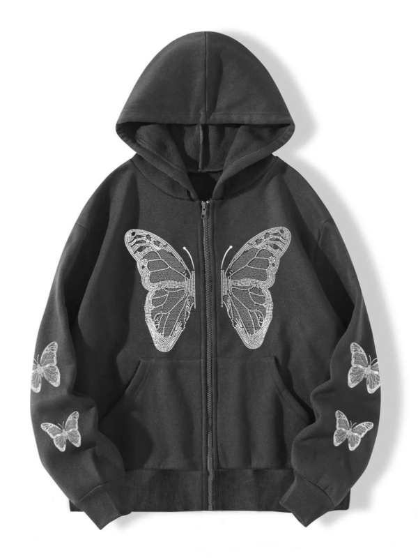 color_Dark-Grey-1.png Black Butterfly Graphic Zip-Up Hoodie – Premium Cotton Streetwear Jacket for Men & Women