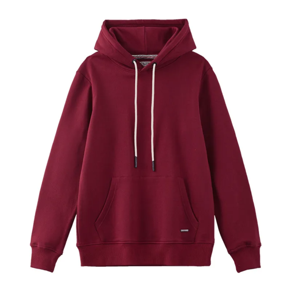 Dark Red Premium Pullover Hoodie – Cotton Casual Sweatshirt for Men & Women