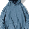 Vintage Washed Oversized Hoodie – Premium Cotton Pullover Sweatshirt for Men & Women