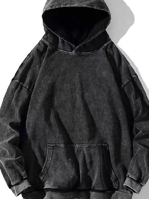 Vintage Washed Oversized Hoodie – Premium Cotton Pullover Sweatshirt for Men & Women