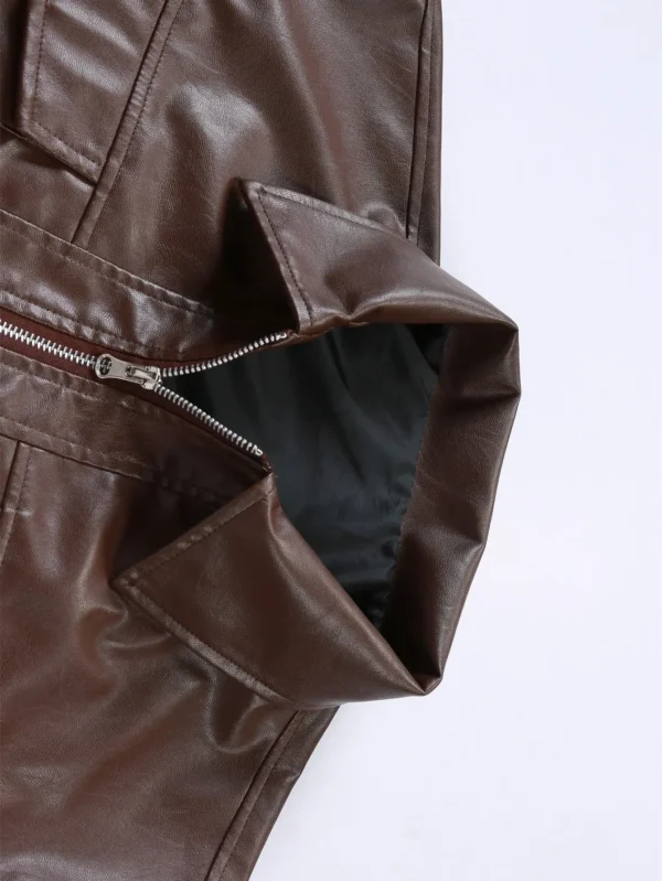 Men’s PU Leather Varsity Biker Jacket Coat