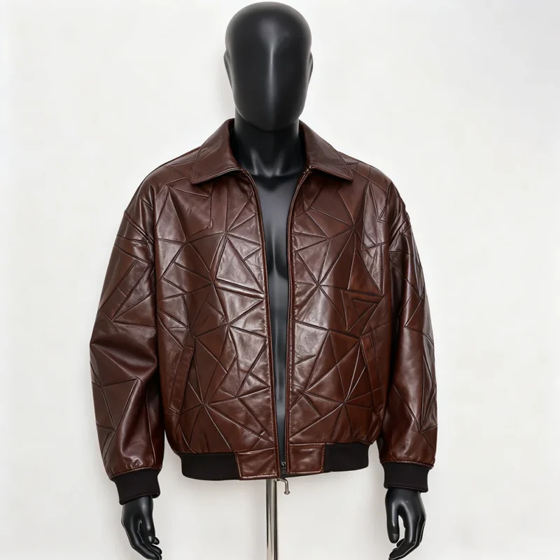 Custom PU Leather Reversible Biker Jacket