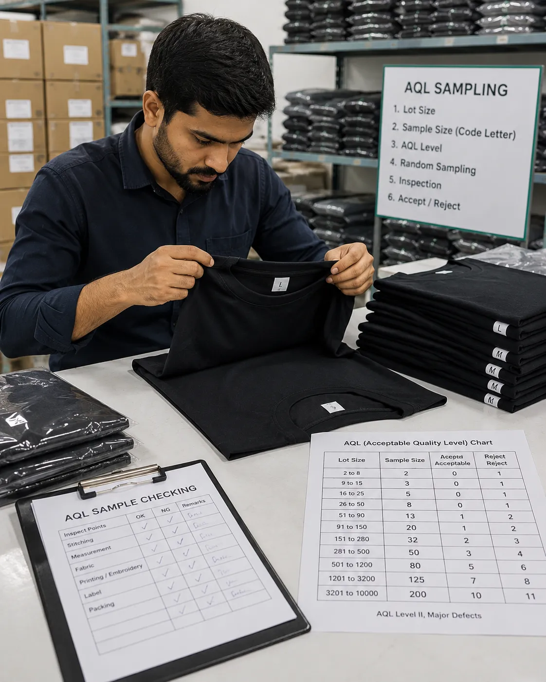 AQL sample checking