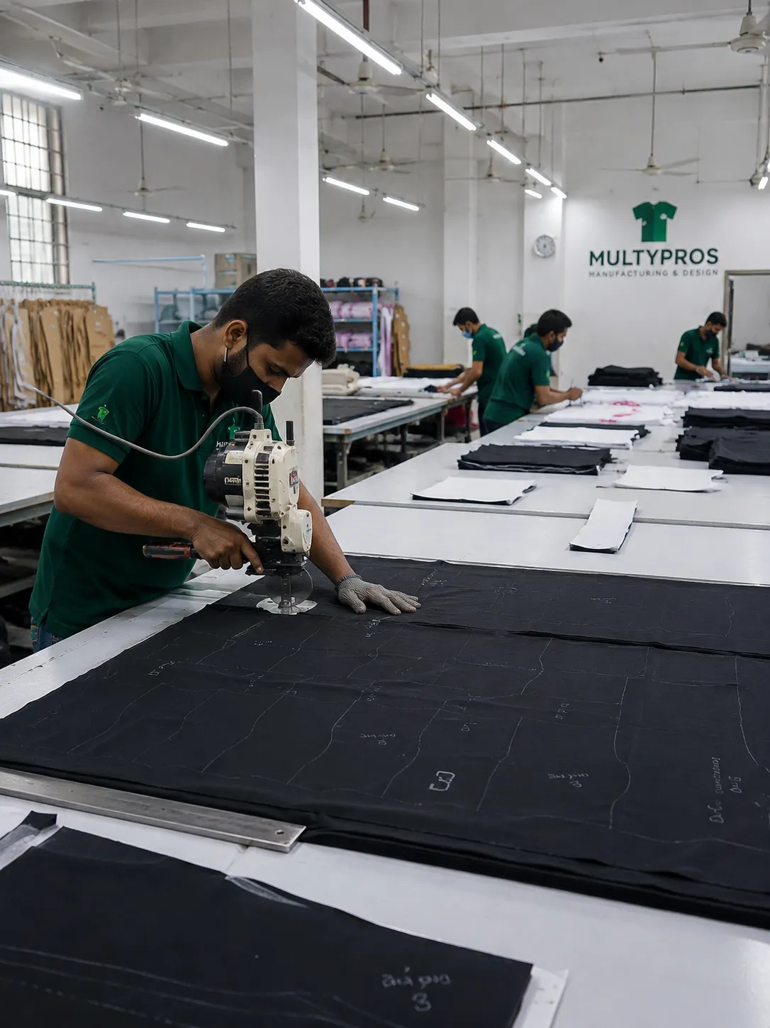 Fabric cutting table