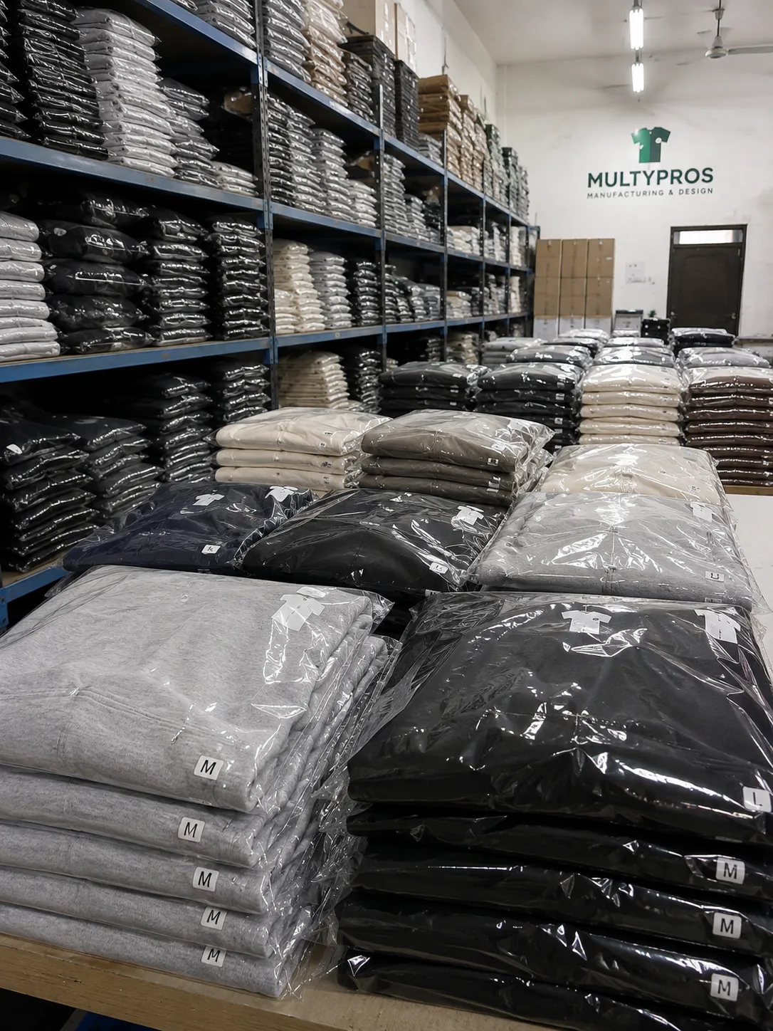 Folded stock, ready to ship