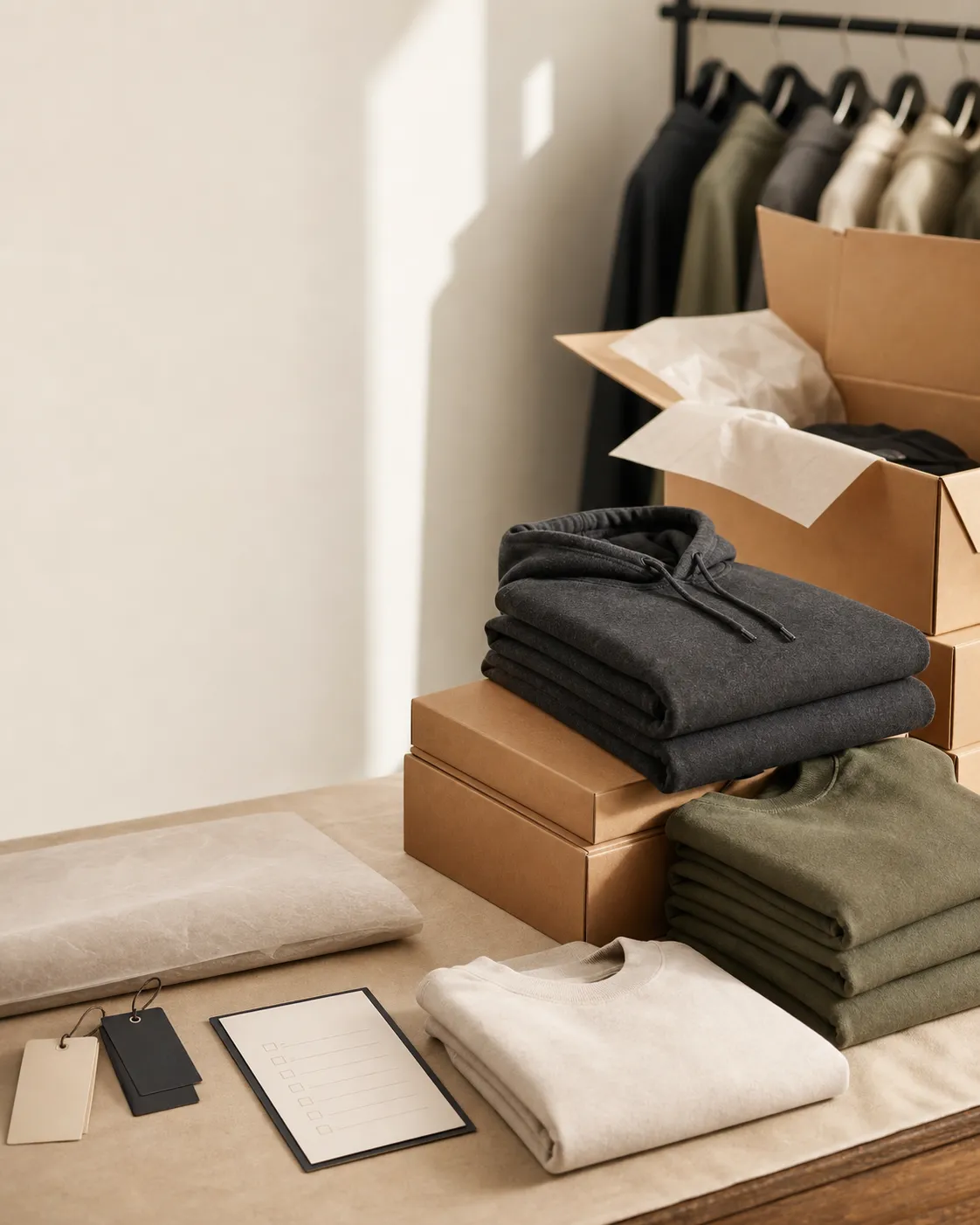 Premium hoodie ready for private-label packaging and dispatch