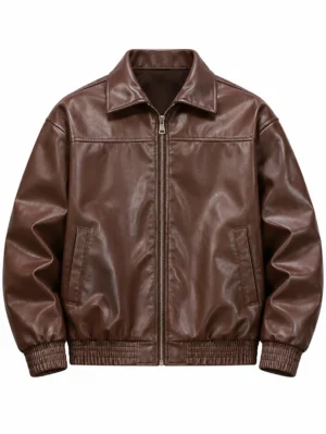 Men’s PU Leather Varsity Biker Jacket Coat